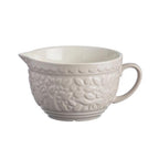 Mason Cash In The Forest owl batter bowl in cream with embossed woodland detail, a pouring lip and handle
