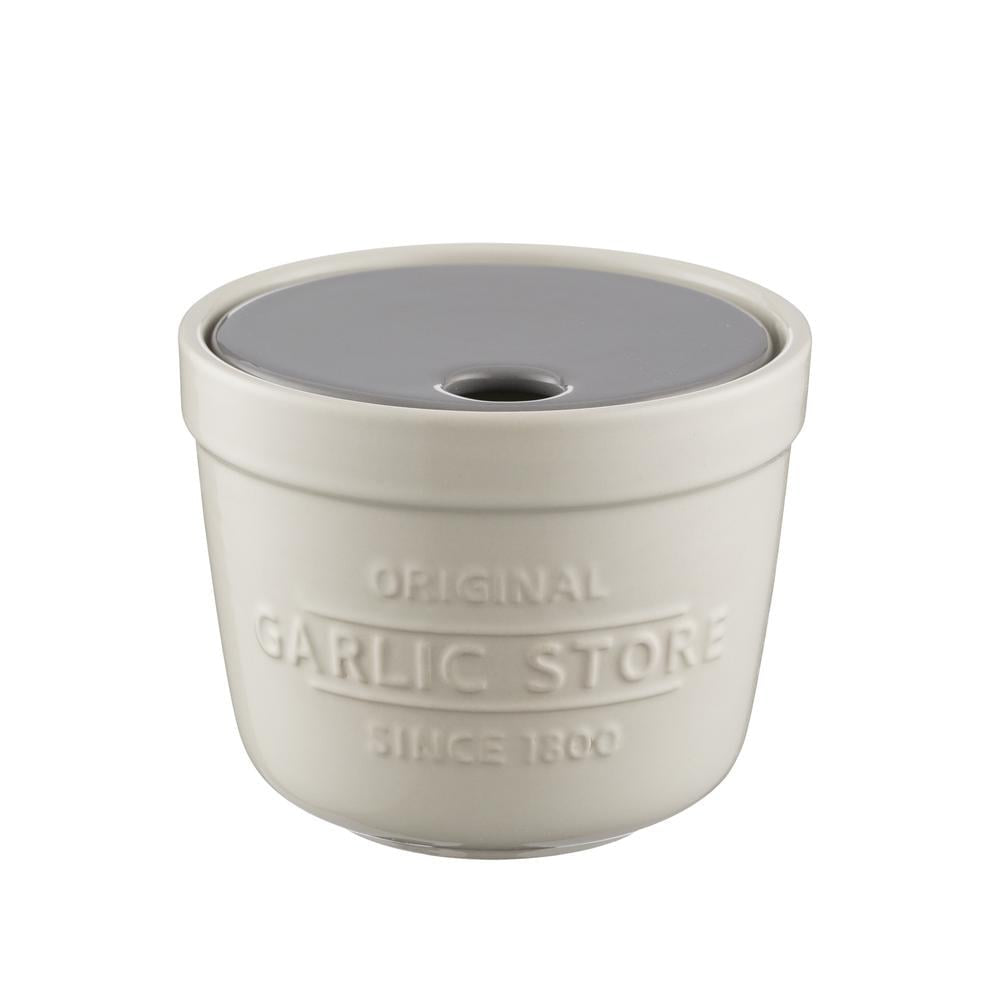 Mason Cash Innovative Kitchen stoneware garlic store in cream with a lid