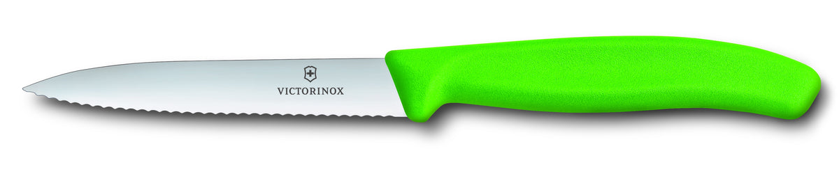 Victorinox Swiss Classic wavy edge paring knife, 10cm, with a green handle