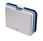 Joseph Joseph Nest boards three-piece set in nested navy, grey and pale blue