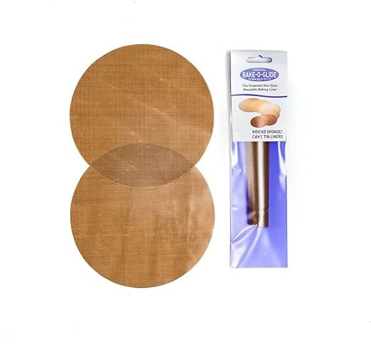 Bake-O-Glide reusable sponge tin circles, 200mm, a pair shown with their packaging
