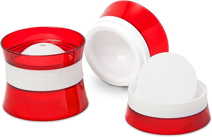 Zoku Ice Ball Set of two red and white moulds for making round ice balls