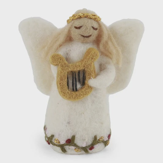 Gry & Sif - Angel Holding Harp - Small