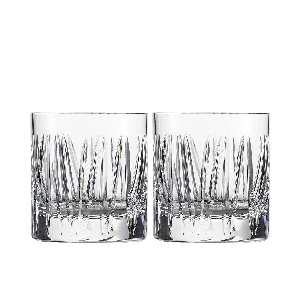 Schott Zwiesel Motion whisky glasses, a pair with a ribbed cut pattern