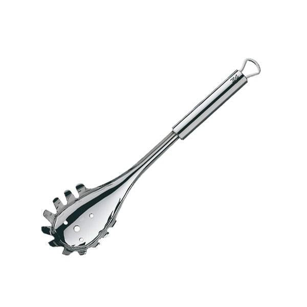 WMF Profi pasta spoon in polished stainless steel with a serrated edge