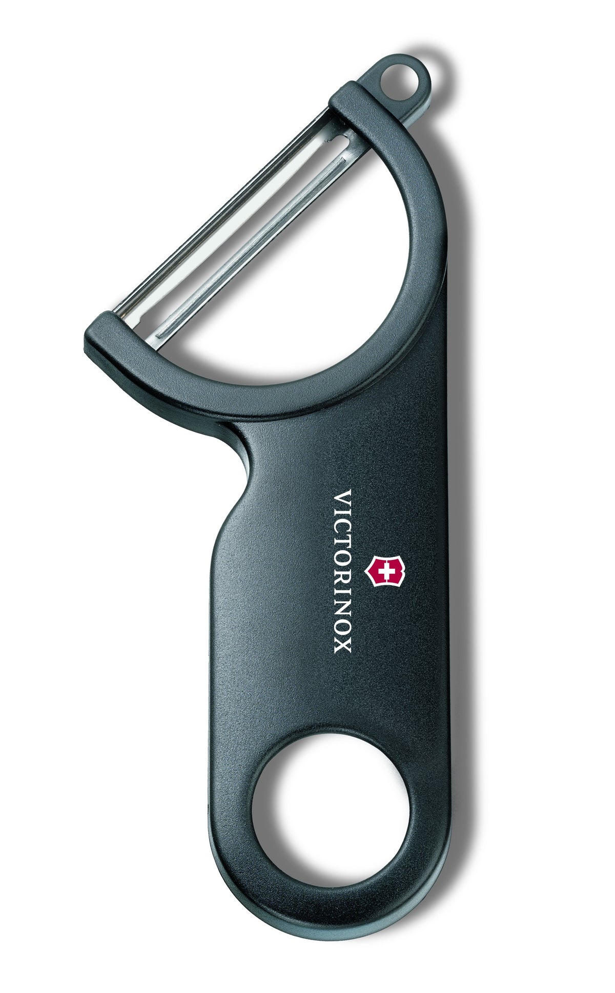 Victorinox Swiss peeler in black with a stainless steel blade