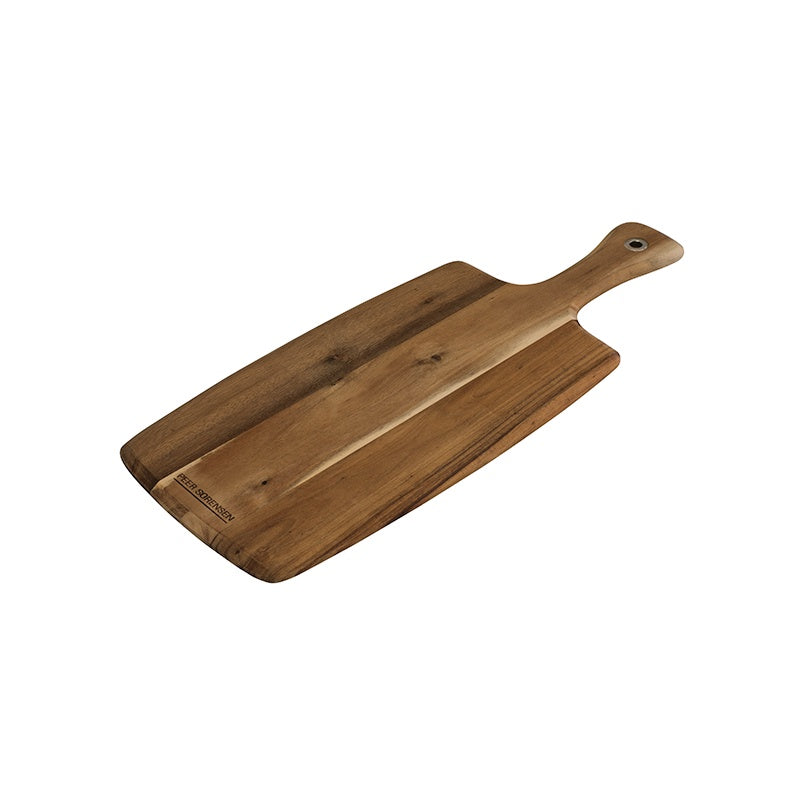 Peer Sorensen acacia paddle serving board, 61cm, with a long handle and a hanging hole