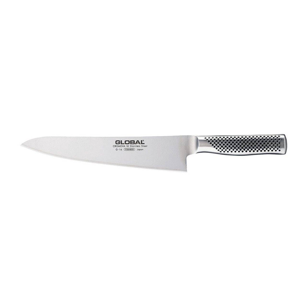 Global Classic G-16 cook's knife, 24cm, with a dimpled stainless steel handle