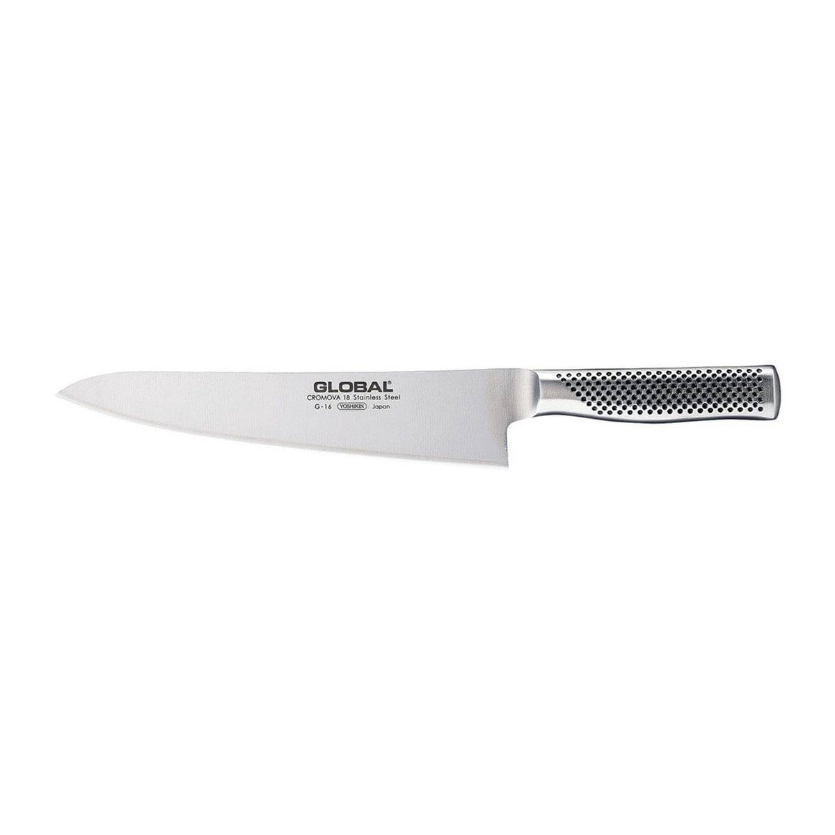 Global Classic G-16 cook's knife, 24cm, with a dimpled stainless steel handle