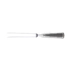 Global Classic straight carving fork GF-24 with a two-prong stainless steel head and a dimpled handle