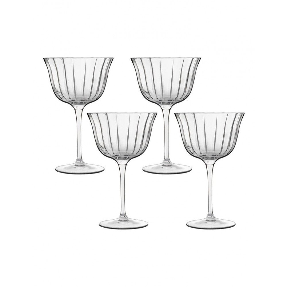 Luigi Bormioli Bach Fizz glasses, 260ml, a set of four ribbed coupe glasses
