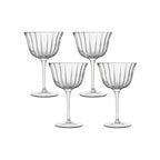 Luigi Bormioli Bach Fizz glasses, 260ml, a set of four ribbed coupe glasses