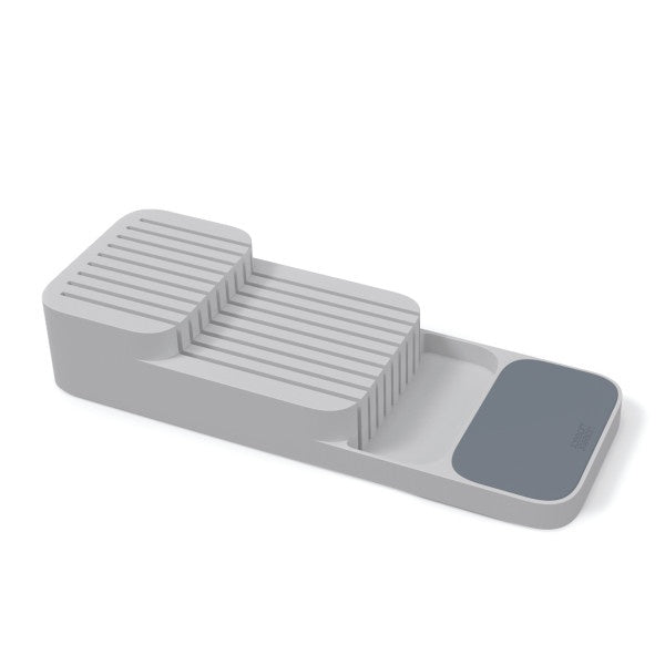 Joseph Joseph DrawerStore compact knife organiser in grey with slotted knife storage