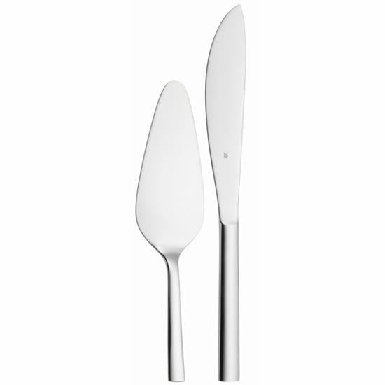 WMF Nuova cake set with a cake knife and a server in stainless steel