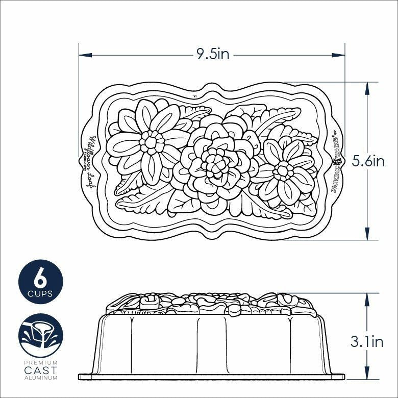 Nordic Ware Wildflower Loaf Pan
