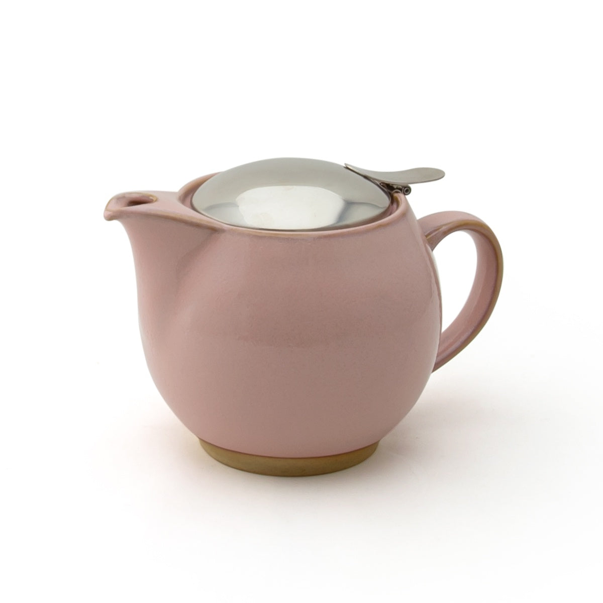 Zero teapot, 450ml, in Earth Sakura pink with a stainless steel infuser lid