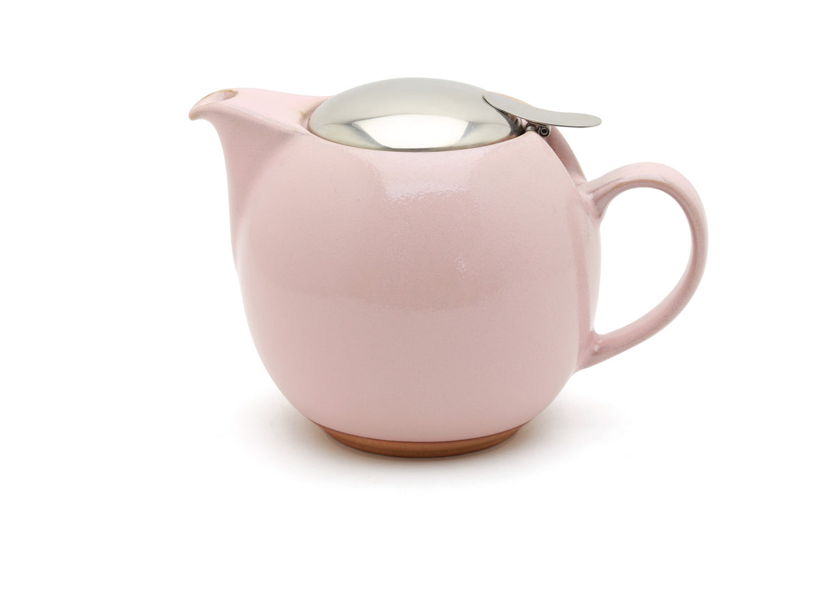 Zero teapot, 680ml, in Earth Sakura pink with a stainless steel lid