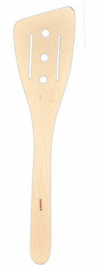 French Woodware extra wide curved slotted spatula in pale beechwood
