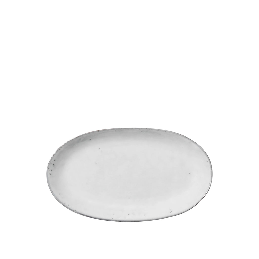 Broste Copenhagen Nordic Sand large oval platter in a speckled off-white glaze