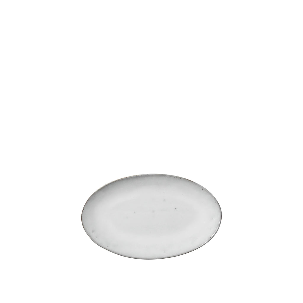 Broste Nordic Sand small oval plate in matte white
