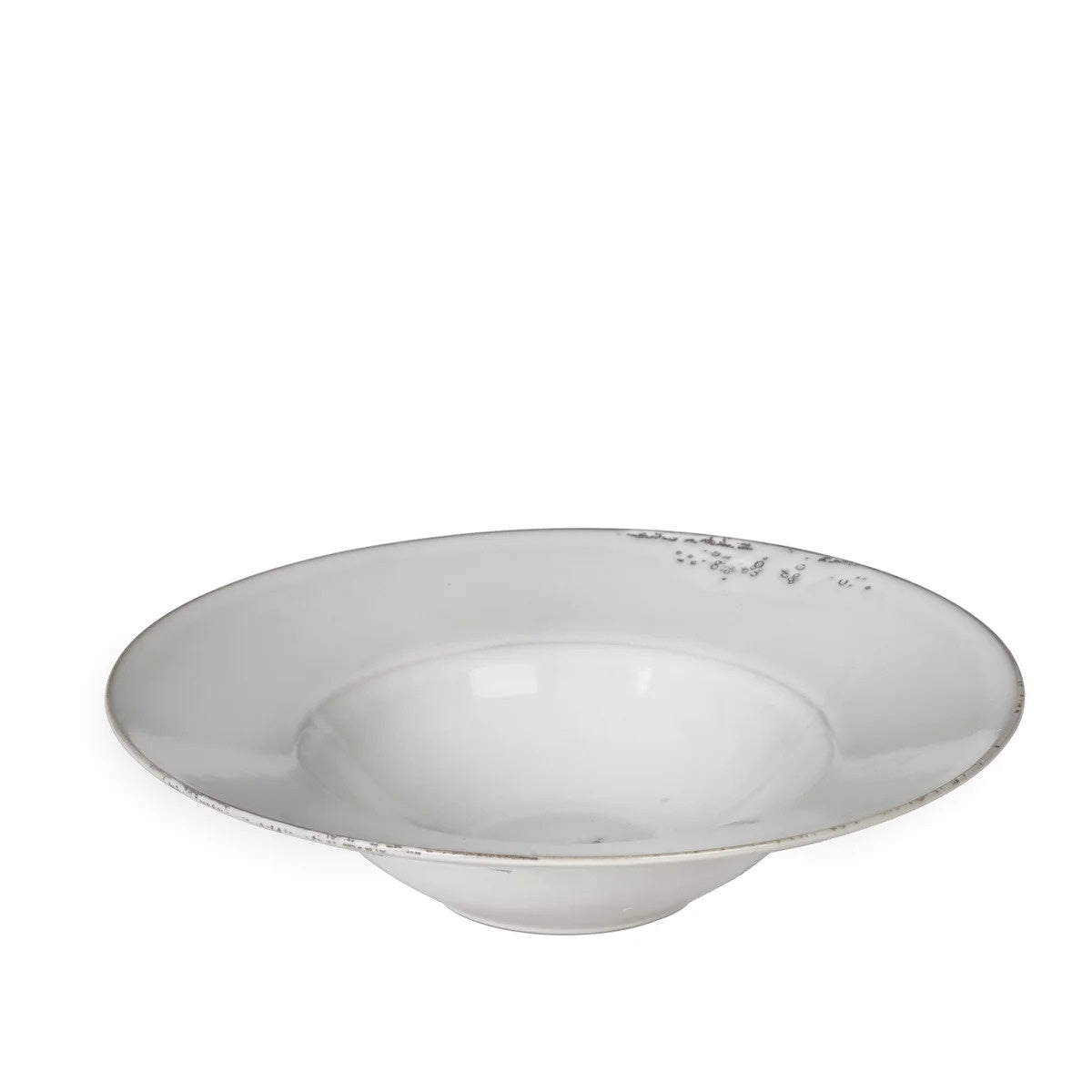Broste Nordic deep pasta plate in soft sand off-white with a wide rim