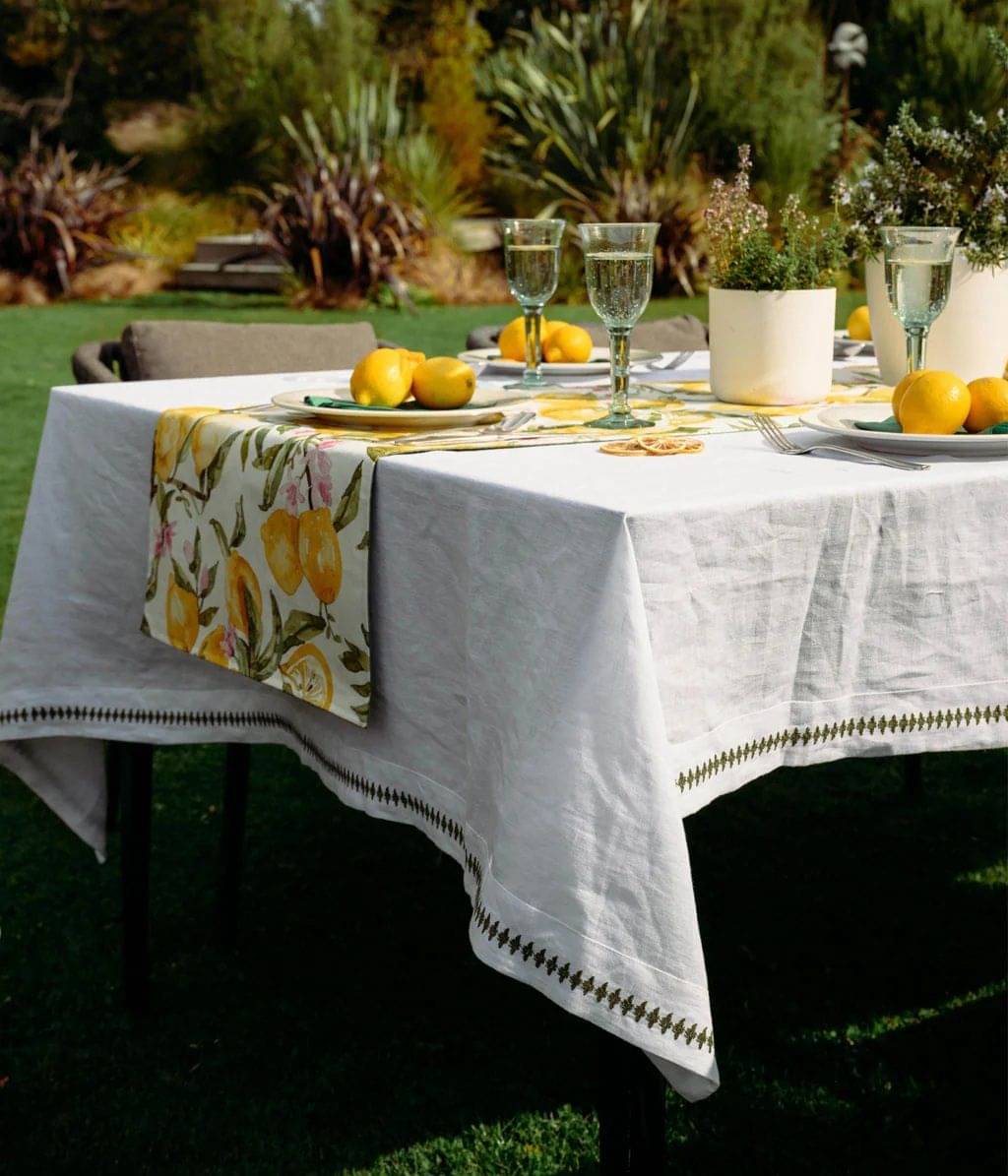 Bee Embroidered Table Cloth