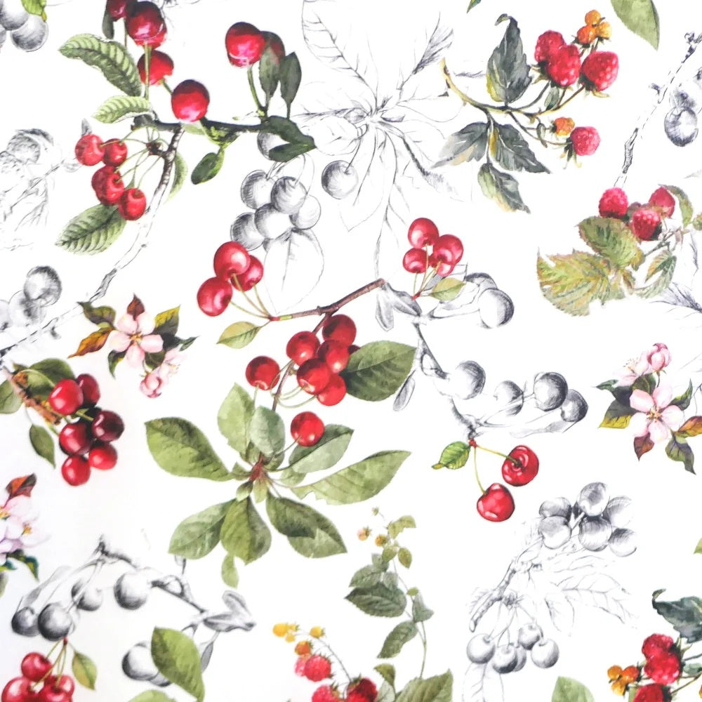 BenElke wipe clean round tablecloth, 180cm, with a cherry blossom print
