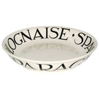 Emma Bridgewater Black Toast Bolognese medium pasta bowl with black lettering on cream