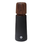 CrushGrind Stockholm mill in black with a walnut wood top