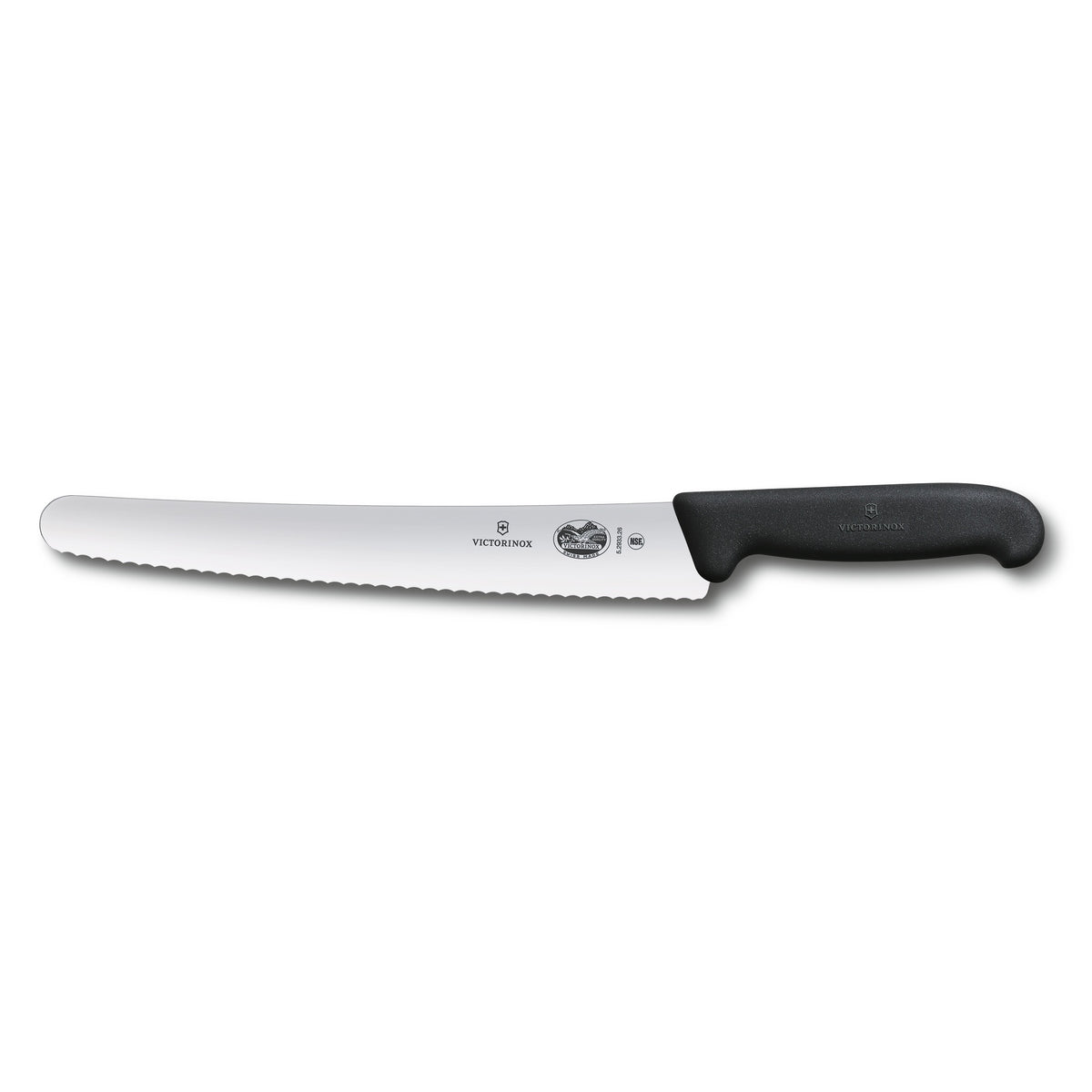 Victorinox Fibrox pastry knife with a serrated blade and a black handle