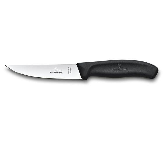 Victorinox 12cm carving knife with a short pointed blade and a black handle