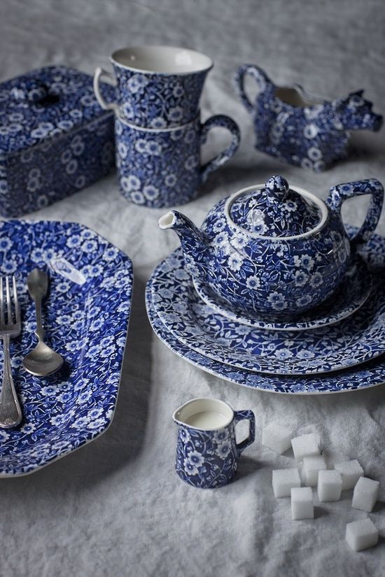 Burleigh Blue Calico Butter Dish