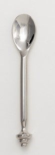 Salisbury coil condiment spoon in stainless steel with a twisted stem