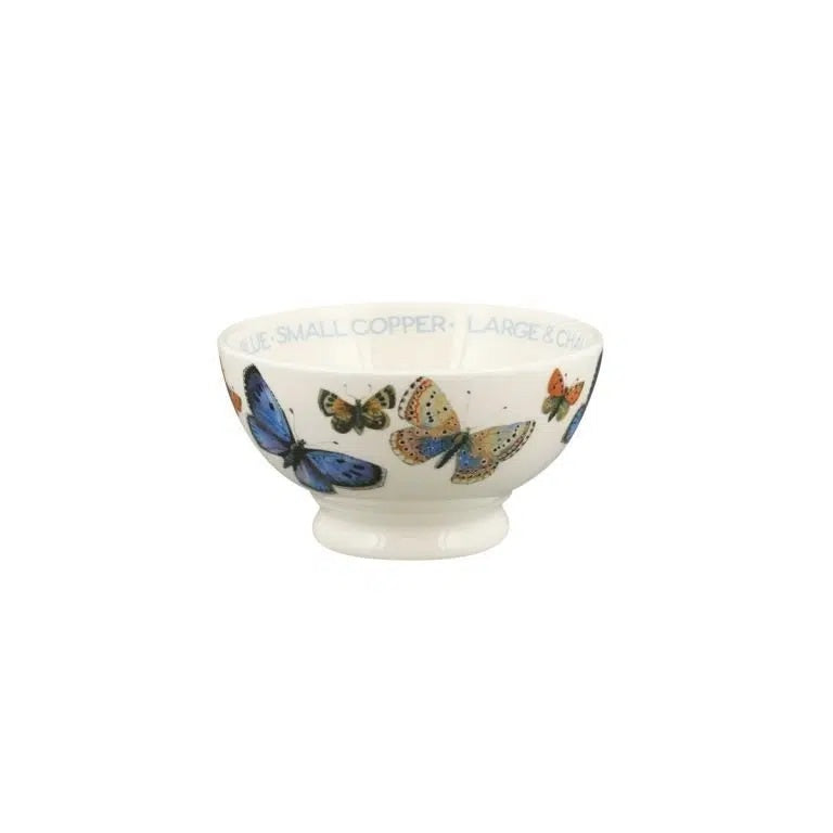 Emma Bridgewater Common Blue Butterfly French bowl with butterflies around the rim
