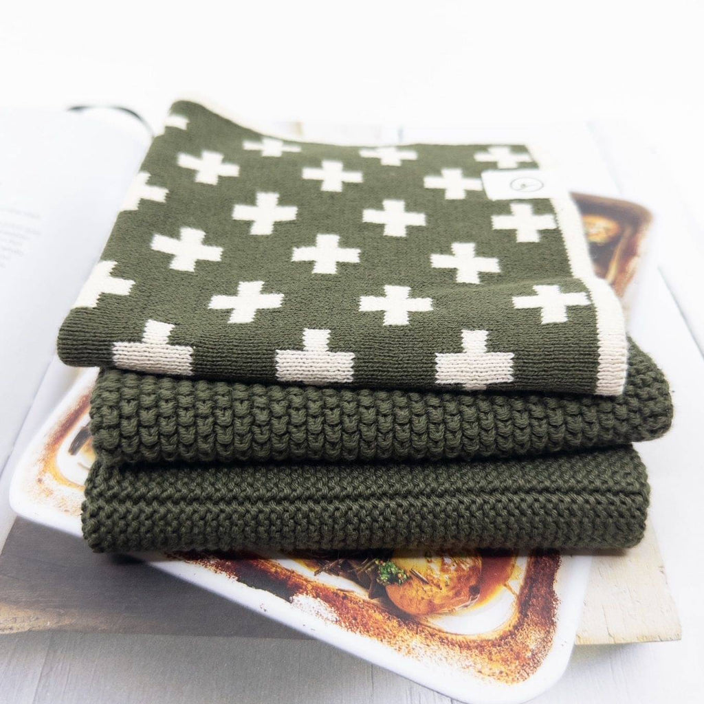Ecovask Dishcloth Variety 3pk - Olive+