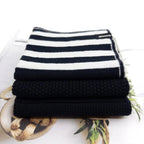 Dishcloth Variety 3pk - Black & White Stripe
