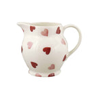 Emma Bridgewater half pint jug with a Pink Hearts design of red and pink hearts