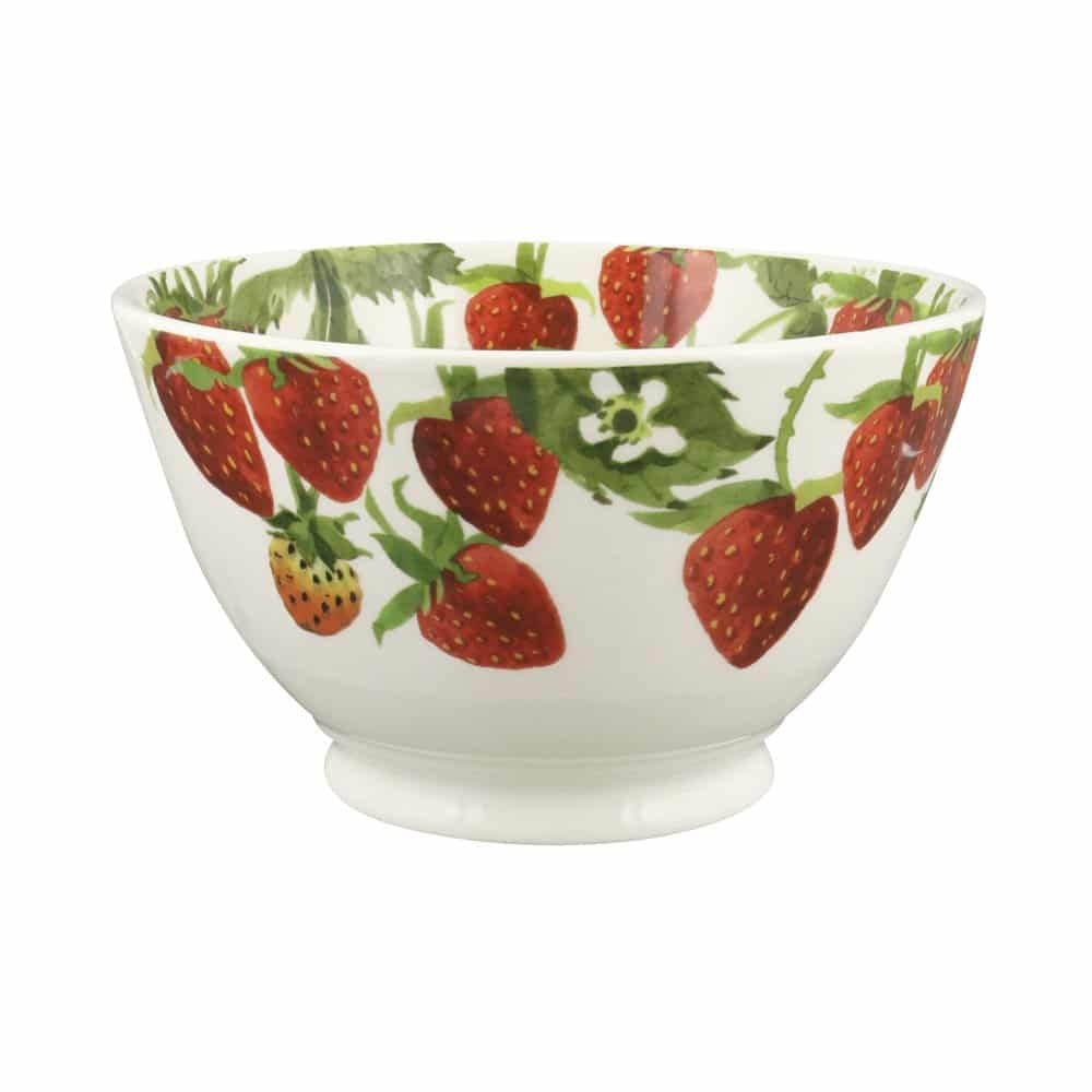 Emma Bridgewater medium old bowl with a Strawberries design of red berries and green leaves