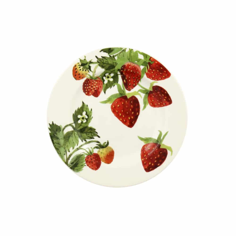 Emma Bridgewater 6 1/2 inch plate with a Strawberries design of berries and green leaves