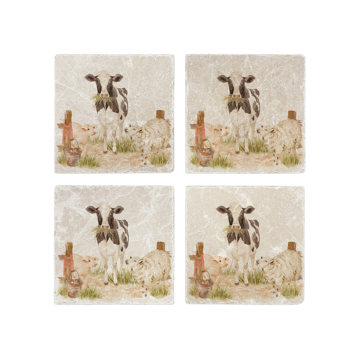 The Humble Hare Coasters - The Farmyard Set 2