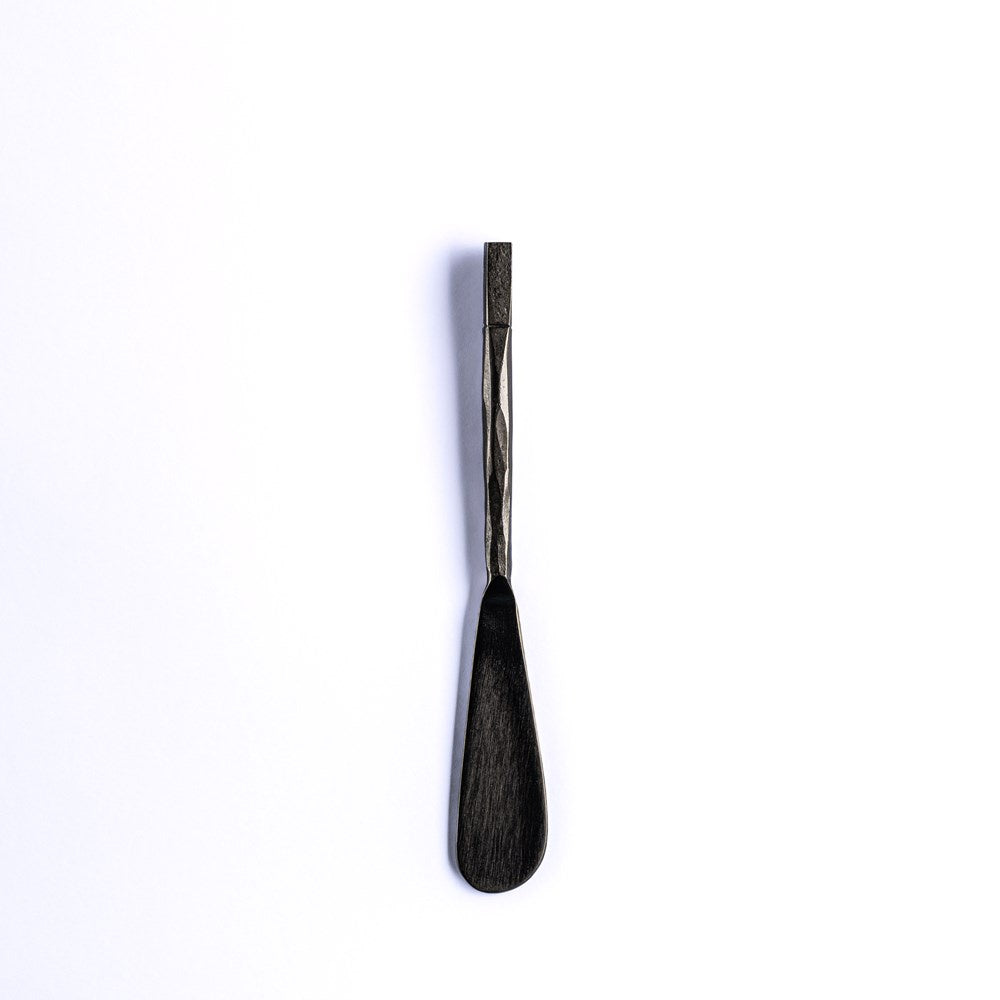 Salisbury Forge pate knife with a slim blade and dark forged handle