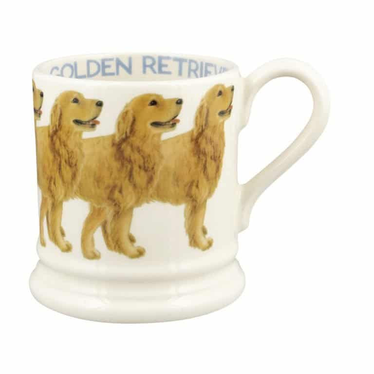 Emma Bridgewater Golden Retriever half pint mug with illustrated retrievers
