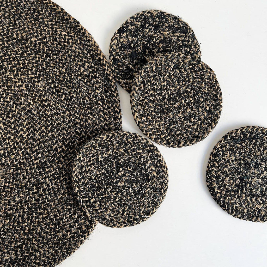 Linens & More Seagrass/Jute Round Coaster Set