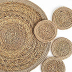 Linens & More Seagrass/Jute Round Coaster Set