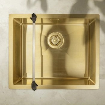 Happy Sinks Wunderbar over a gold sink