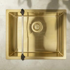 Happy Sinks Wunderbar over a gold sink