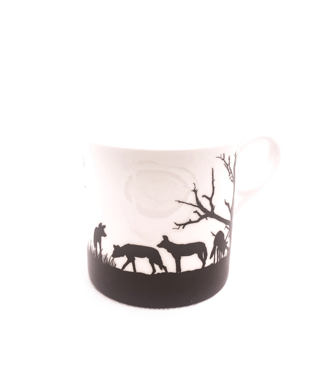 Heritage Princess mug with an African Safari silhouette design of zebras and a tree