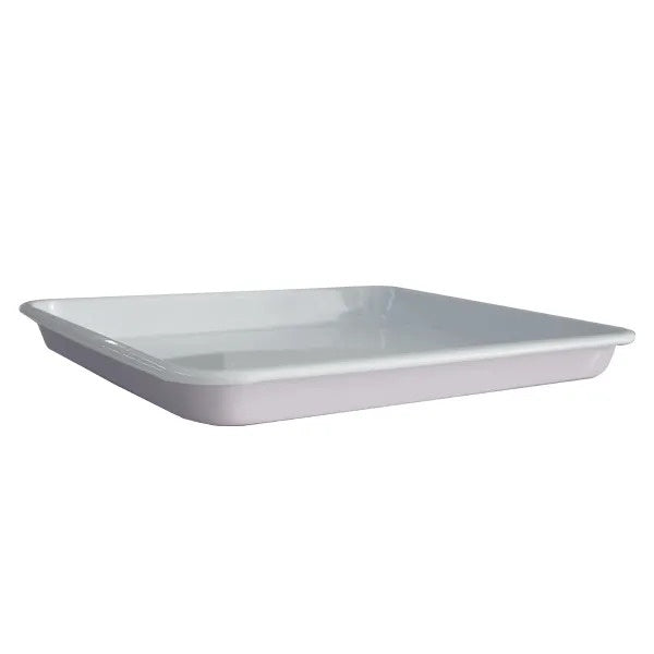 Dishy enamelware baking tray, 30cm, in lilac with a white interior