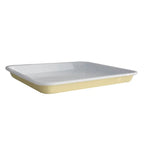 Dishy enamelware baking tray in butter yellow with a white interior