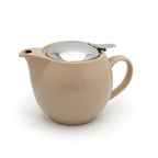 Zero silky teapot, 450ml, in taupe with a stainless steel infuser lid